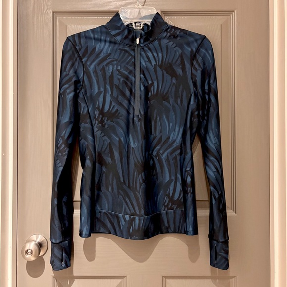 Greyson Scarlett | Halley II Feather Mid Layer Quarter Zip S | Teal Blue & Black - Picture 3 of 13